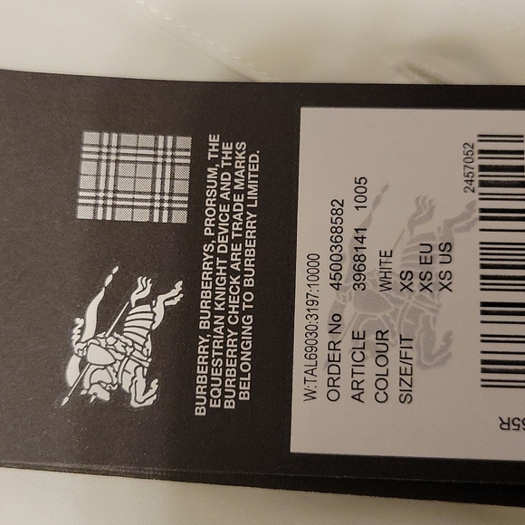 BURBERRY Long sleeve button-down shirt White - Brand New with tag CLASSIC - Picture 2 of 7